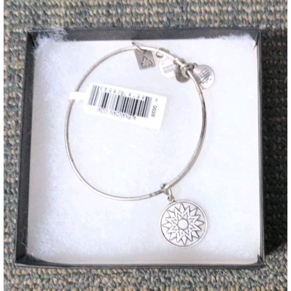 NEW‎ BEGINNINGS Alex Ani Charm Bracelet Silver Tone Adjustable Bangle Charity